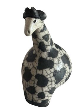 Raku Giraffe Figurine Crazy Clay 3.5”x 5.5” Gerhard de Beer South Africa